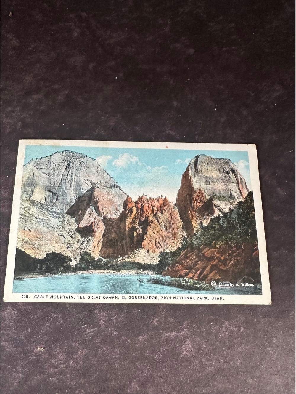 1926 Zion National Park Utah Cable Mountain Great Organ Vintage Postcard